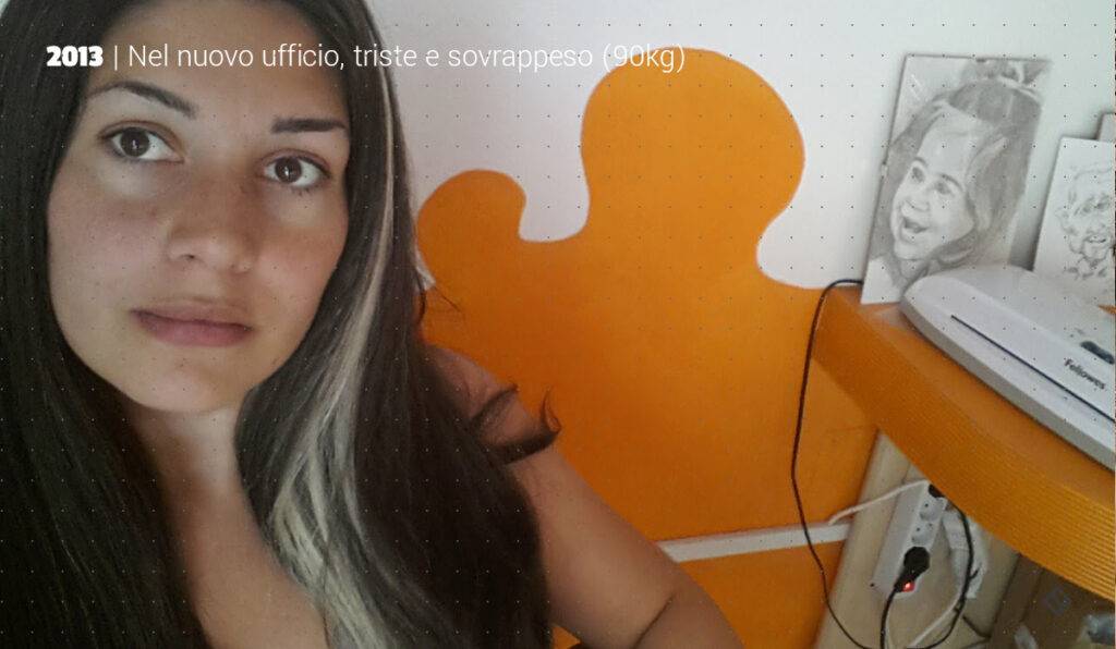 Triste e grassa nel nuovo ufficio